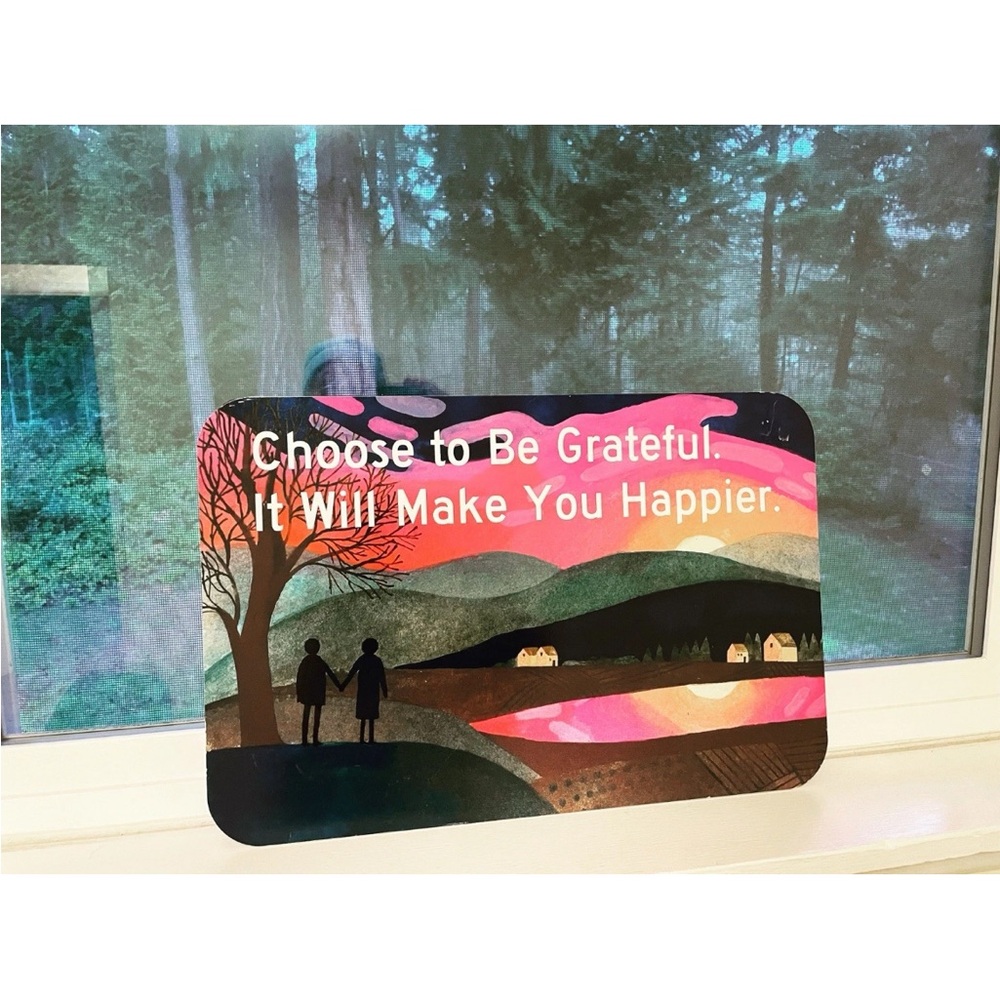 Choose to Be Grateful Wall Art Print - Pink Green Scenic Quote New York Times